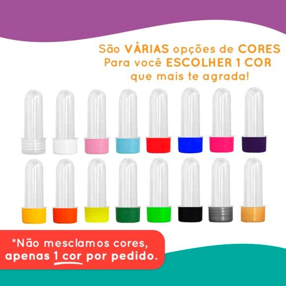 50 Tubetes Pequenos Com Tampa plástica - Imagem 3