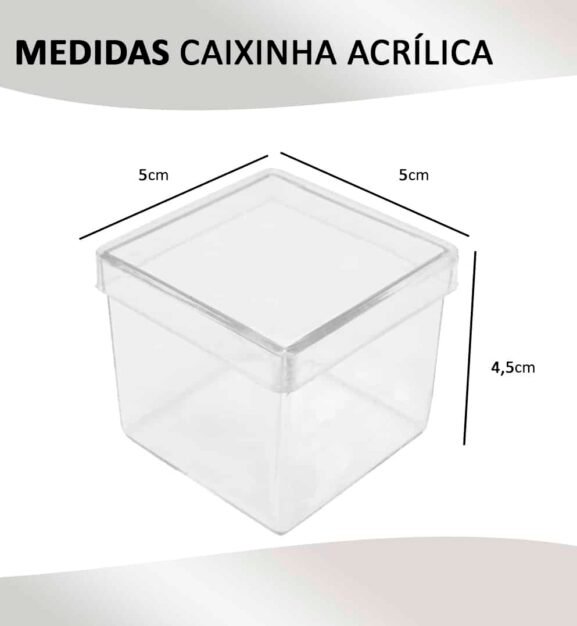 10 Caixinhas 5x5cm Com Tampa Acrílica - Imagem 3