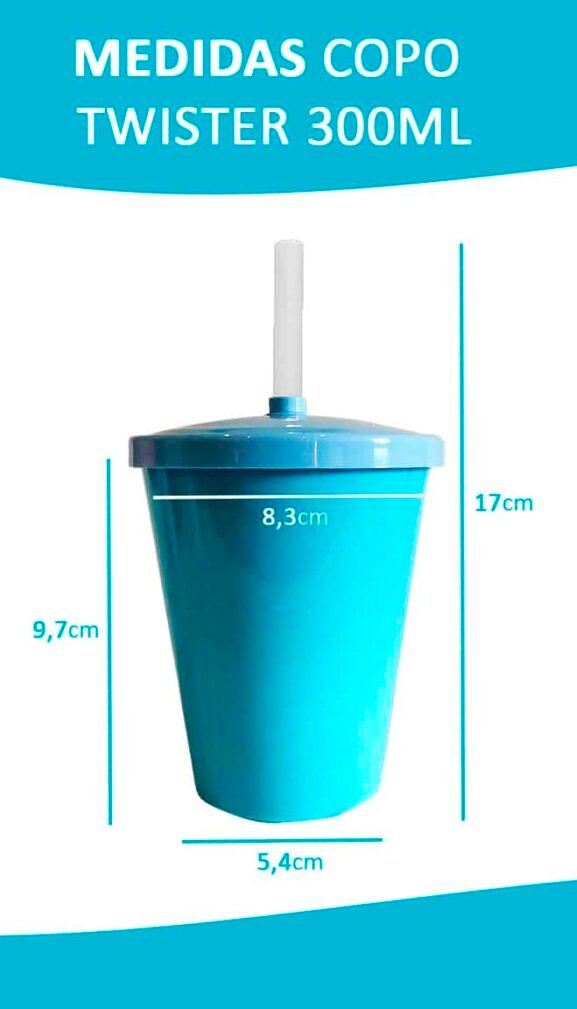 60 Copos Twister Acrílico Translúcido Com Tampa Colorida 300ml - Imagem 2