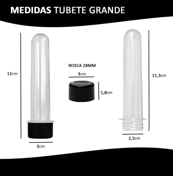 Medidas-Tubete-Grande-com-Tampa-Plastica-Preta-1.jpg 50 Tubetes Grandes Tampa Plástica - Imagem 2