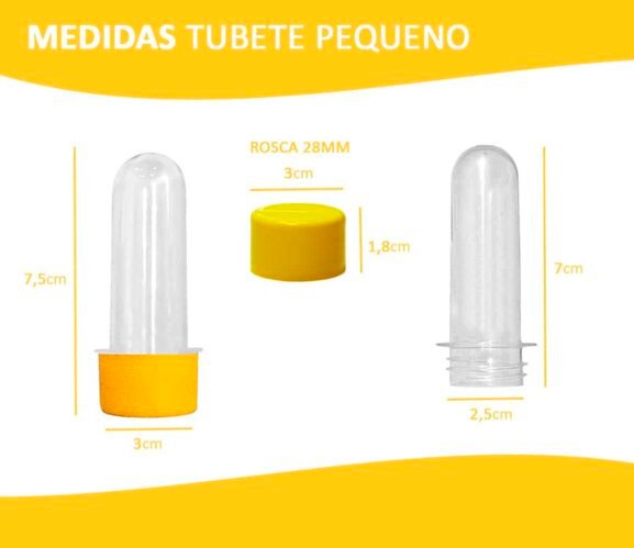 100 Tubetes Pequenos Com Tampa plástica - Imagem 2