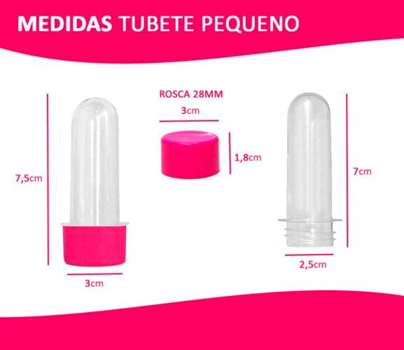 20 Tubetes Pequenos Com Tampa Plástica - Imagem 2