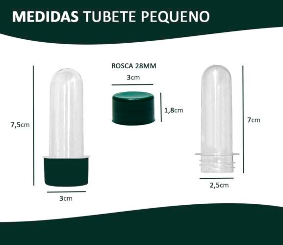 10 Tubetes Pequenos Com Tampa Plástica - Imagem 2