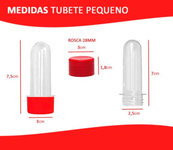 50 Tubetes Pequenos Com Tampa plástica - Imagem 2