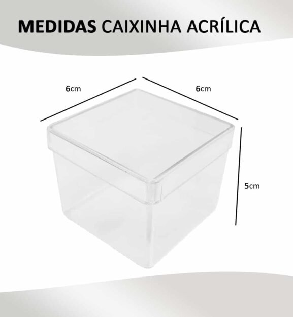 Kit 20 Caixinhas Acrílica 6x6cm Lembrancinha Personalizar Festa - Imagem 2