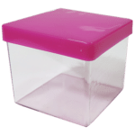 Kit 20 Mini Caixinhas Acrílica 5x5cm Transparente Diversas Cores Lembrancinha Personalizar Festa
