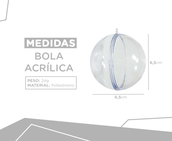 Bola De Natal Acrílica Transp - Para Personalizar (20 Peças) - Imagem 2