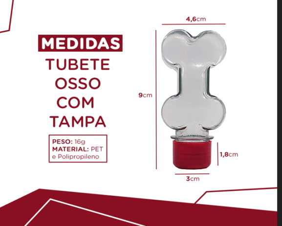 200 Tubetes Osso com Tampa Plástica - Imagem 2
