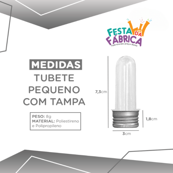 50 Tubetes Pequenos Com Tampa Alumínio - Imagem 2