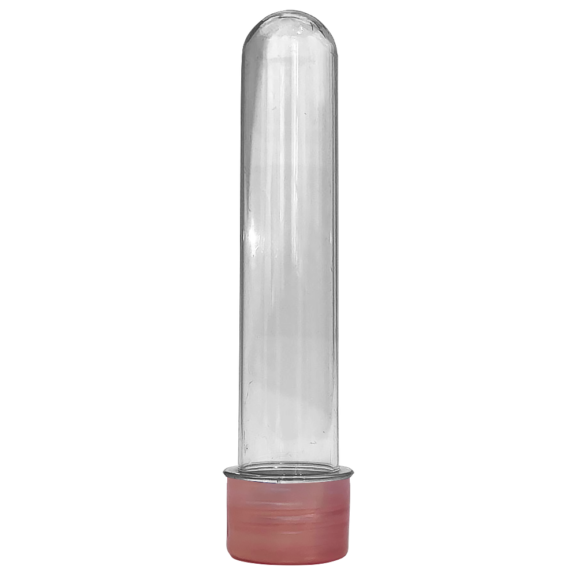 Tubete Grande Cristal com Tampa R-28 Plástica Rosa Perolado 200 Tubetes Grandes Com Tampa Plástica - Imagem 1
