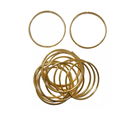 10 Argolas de metal dourada 7,2cm