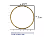 10 Argolas de metal dourada 7,2cm - Imagem 2