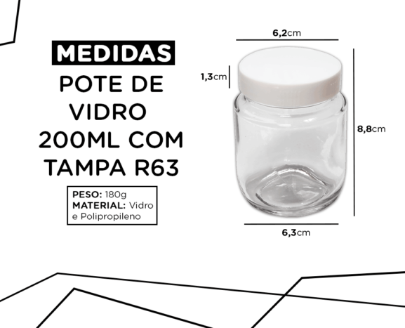 48 Potes de Vidro 200ml Tampa Xadrez (sortidas) - Imagem 2