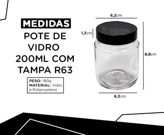 48 Potes de Vidro 200ml Tampa Plástica - Imagem 2