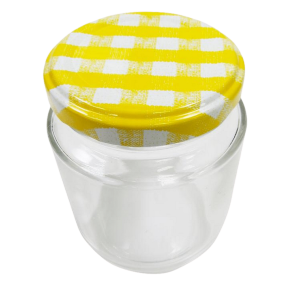 48 Potes de Vidro 200ml Tampa Xadrez (sortidas) - Imagem 3
